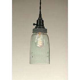 Quart Open Bottom Mason Jar Pendant Lamp