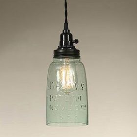 Half Gallon Open Bottom Mason Jar Pendant Lamp